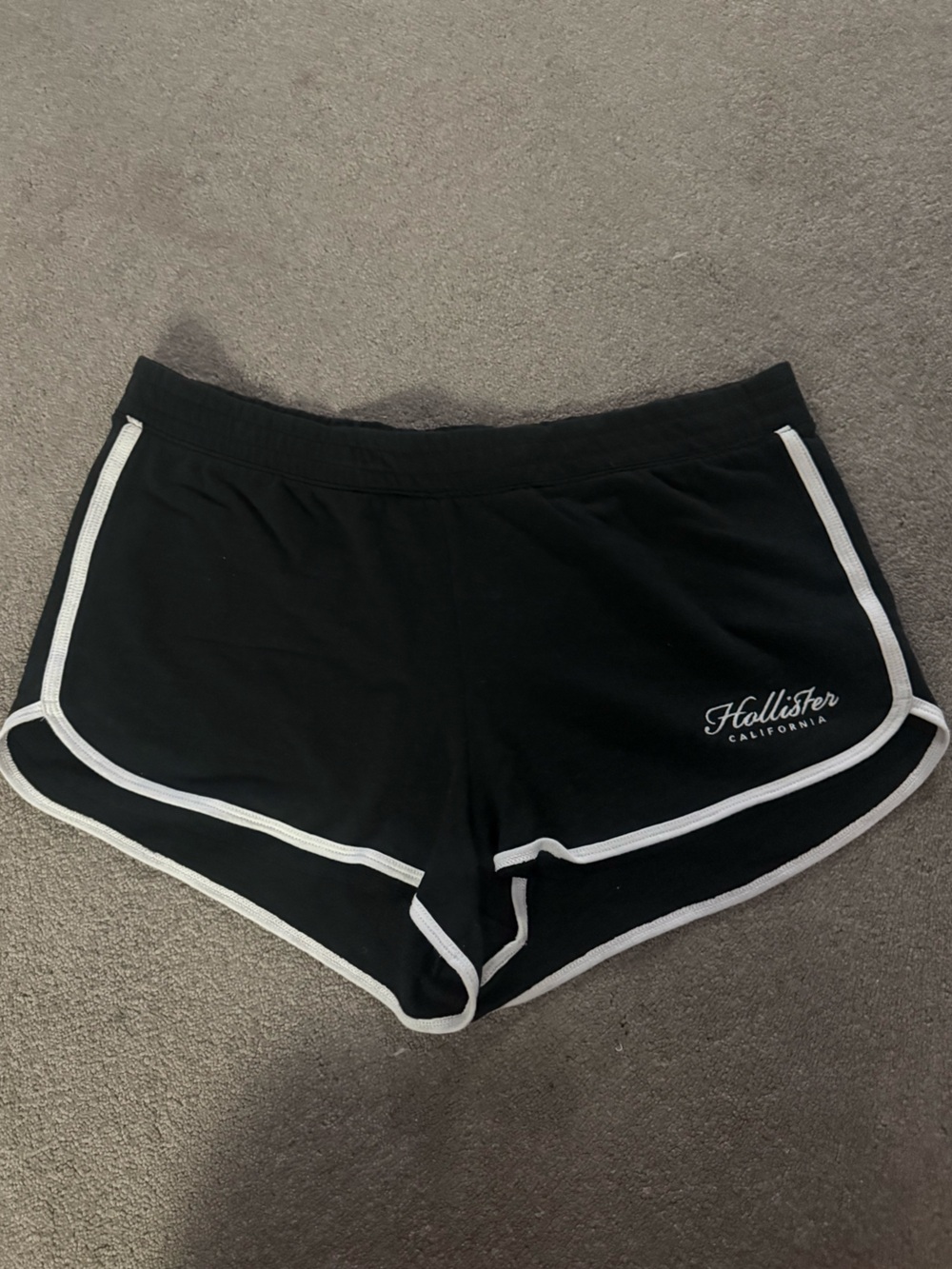 Hollister Black Athletic Shorts with White Piping